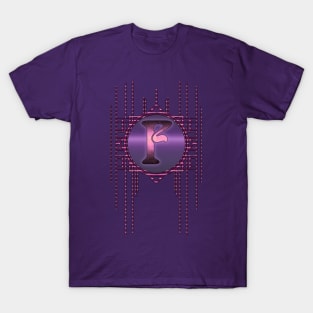 Purple Letter F Vintage Burlesque Retro Artdeco Monogram T-Shirt